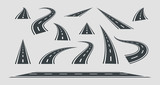 Fototapeta  - Set street and road vector template isolated on background.