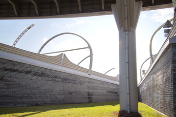 transport overpass on an autumn day