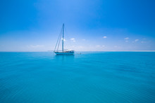 Yacht Sailing On Opened Sea. Sailing Boat. Yacht From Drone. Yachting Video. Yacht From Above. Sailboat From Drone. Sailing Video. Yachting At Windy Day. Yacht. Sailboat.