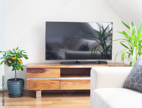 TV cabinet in living room interior