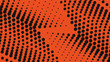 Orange and black pop art background in retro comic style with halftone dots design isolated