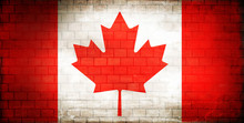 Canadian Flag Painted On The Wall