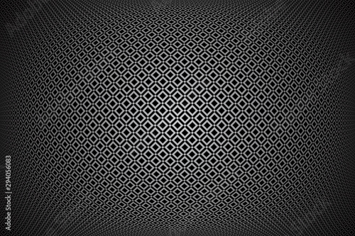 Convex geometric pattern. 3D illusion. Checked texture.