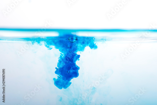 Fotomural flow of aquarium water softener drop in water