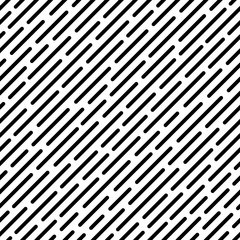 seamless pattern with black rounded diagonal lines. abstract vector background.