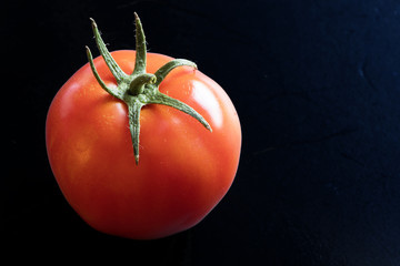 Top View of red tomato. Close up of freshness and health concept