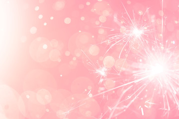 Wall Mural - Pink Fireworks with Abstract bokeh background