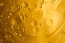 Abstract Yellow Water Bubbles Background