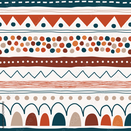 Cuadros en Lienzo Abstract hand drawn creative seamless pattern