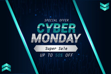 cyber monday sale techno modern poster background vector