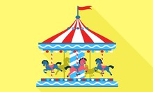 Horse Carousel Icon. Flat Illustration Of Horse Carousel Vector Icon For Web Design