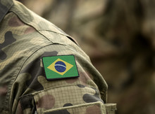 Flag Of Brazil On Military Uniform (collage).