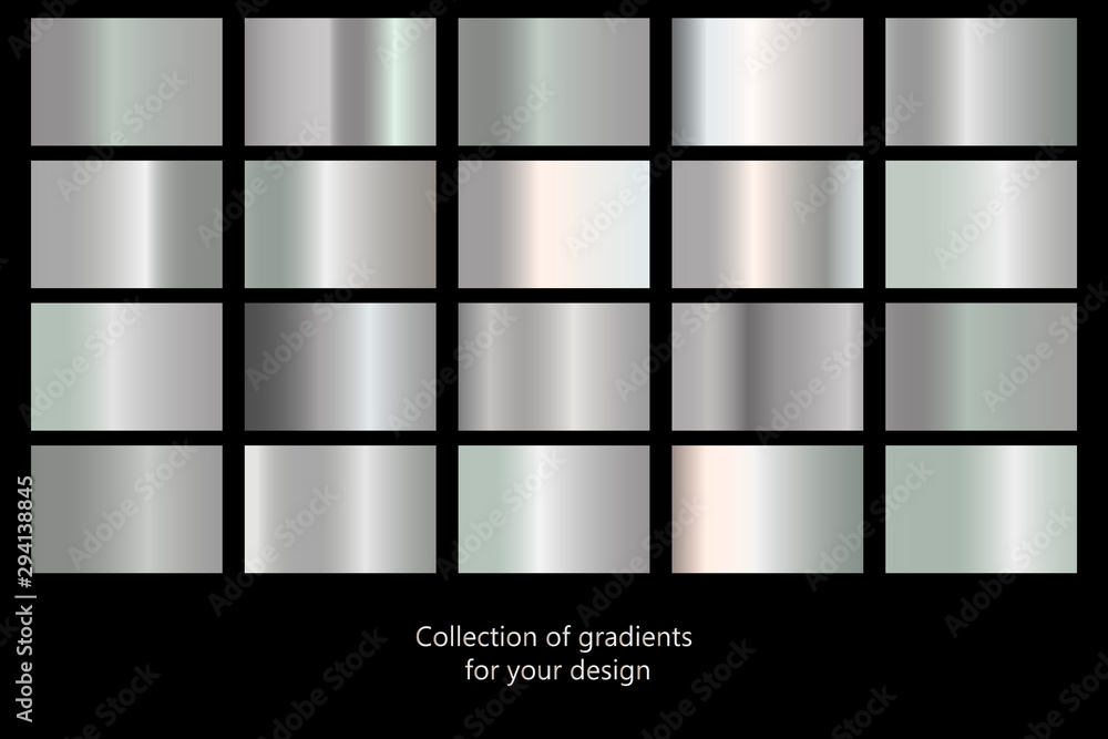 Gradiente Powerpoint Silver Collection of silver gradient backgrounds. Set of silver metallic ...