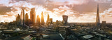 Fototapeta Londyn - City of London at sunset. Modern skyscrapers of the financial area. UK, 2019