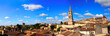 panoramic view of the medieval city of Saint Emilion, in the Gironde department, in New Aquitaine in southwestern France
