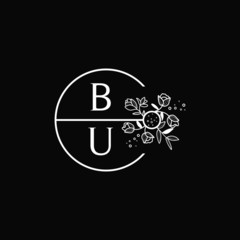 Flower BU Letter Logo Template Vector