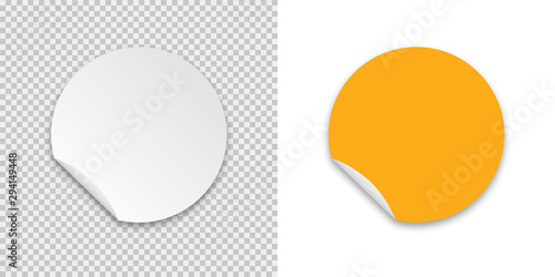 Fotografía Sticker realistic template with sticker on transparent background