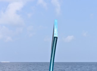 Decorative element in the bow of the maldivian boat called 'dhoni' (Ari Atoll, Indian Ocean, Maldives)