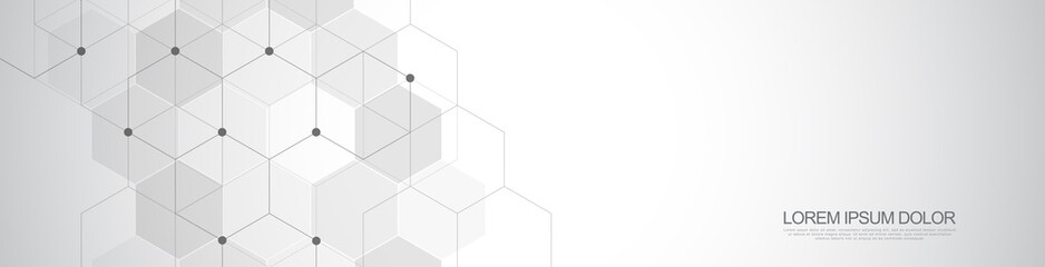 Vector hexagons pattern. Geometric abstract background with simple hexagonal elements. Medical, technology or science design.