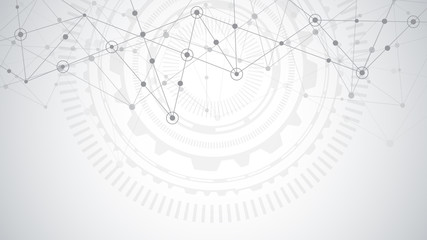 Abstract plexus background with connecting dots and lines. Global network connection, digital technology and communication concept.