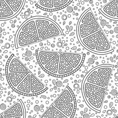 Wall Mural - Seamless pattern with orange fruits on a white background.