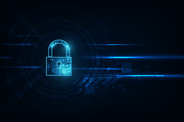 padlock with keyhole icon in personal data security illustrates cyber data or information privacy id