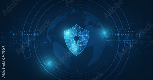 Fotomural Abstract security digital technology background