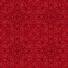 Vector Red Abstract Doodle Seamless Pattern Background.