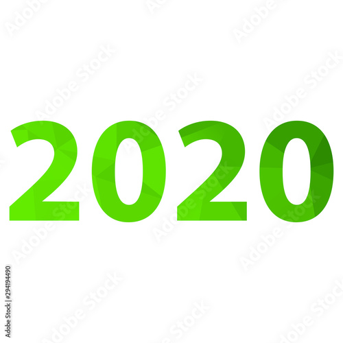 2020 happy new year in low poly style