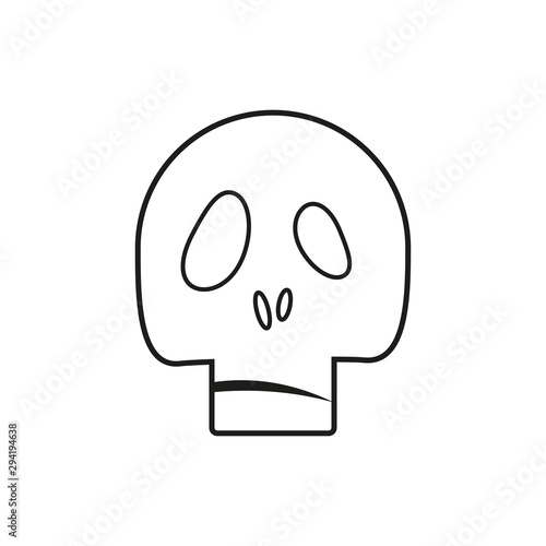 Cartoon skull isolated on a white background.  Halloween vector symbol