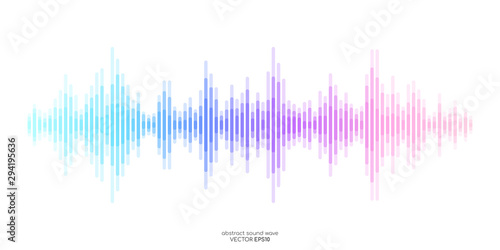 Fotomural Abstract sound wave stripe lines colourful equalizer isolated on white background