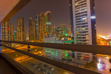 Wall Mural - modern buildings in Dubai city, night scene. UAE