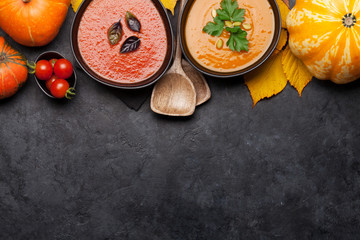 Canvas Print - Tomato and pumpkin soup