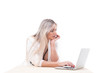 © makedonski2015 - Beautiful blonde working at the laptop