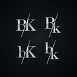 © Light Studio - BK initial letter elegant symbol template vector for creative label packaging brand wedding invitations business black and silver color based