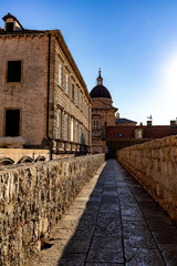 Wall Mural - A path to an old cathedral on the wall of Dubrovnik