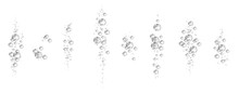 Underwater  Black Fizzing Air Bubbles On White  Background.