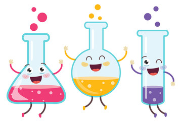 little tubes doing chemical experiment