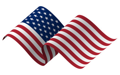 Wall Mural - Waving flag of the United States. illustration of wavy American Flag for Independence Day.