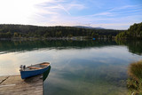 Fototapeta  - Fisherman boats on Lake Walchensee, Bavaria, Germany