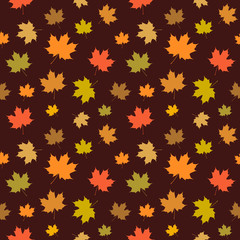 Wall Mural - Seamless wallpaper pattern with maple leaves
