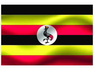 Uganda national flag, isolated on background. original colors and proportion. Vector illustration symbol and element, for travel and business from countries set