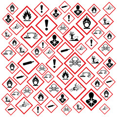 Wall Mural - Pictogrammes danger GHS.