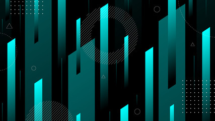 Wall Mural - modern abstract background with isometric element lines and beams. the background can be used for la