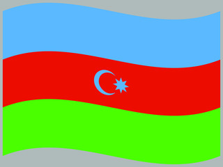 Azerbaijan Waving national flag, isolated on background. original colors and proportion. Vector illustration symbol and element, for travel and business from countries set