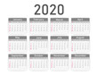 © StarGraphic - 2020 gray calendar on white background. Vector illustration.