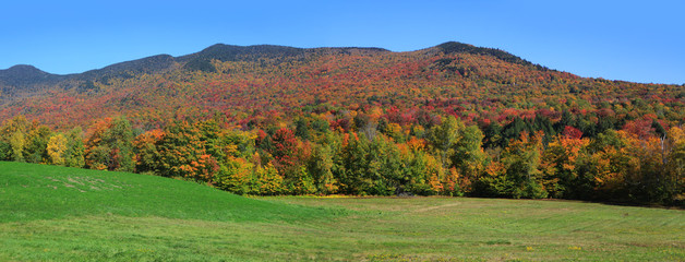 panoramic view of autumn landscape in vermont