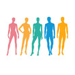 © krustovin - Standing male and female figures silhouette vector color ,Man and woman silhouettes