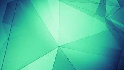 Wall Mural - creative technology science presentation, green blue intro geometric triangle shapes 4k idea