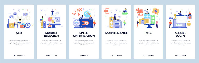 Wall Mural - website and mobile app onboarding screens vector template